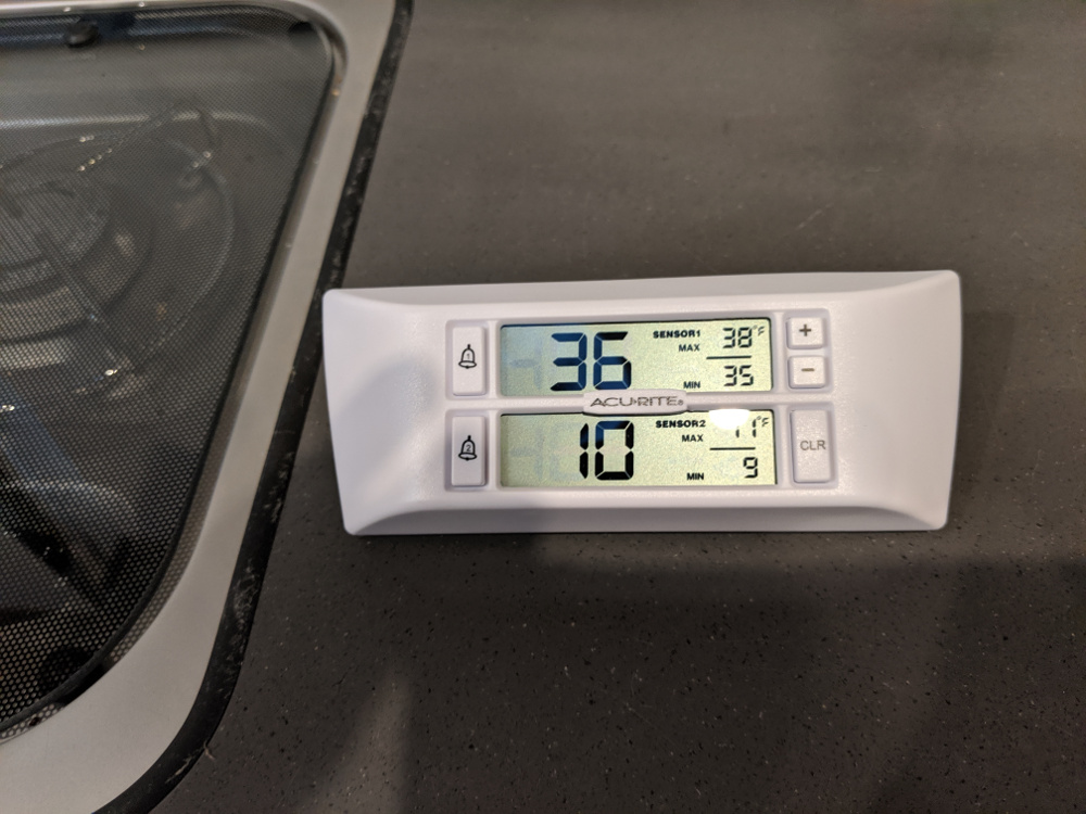 AcuRite 00986 Refrigerator Thermometer with 2 Wireless Temperature